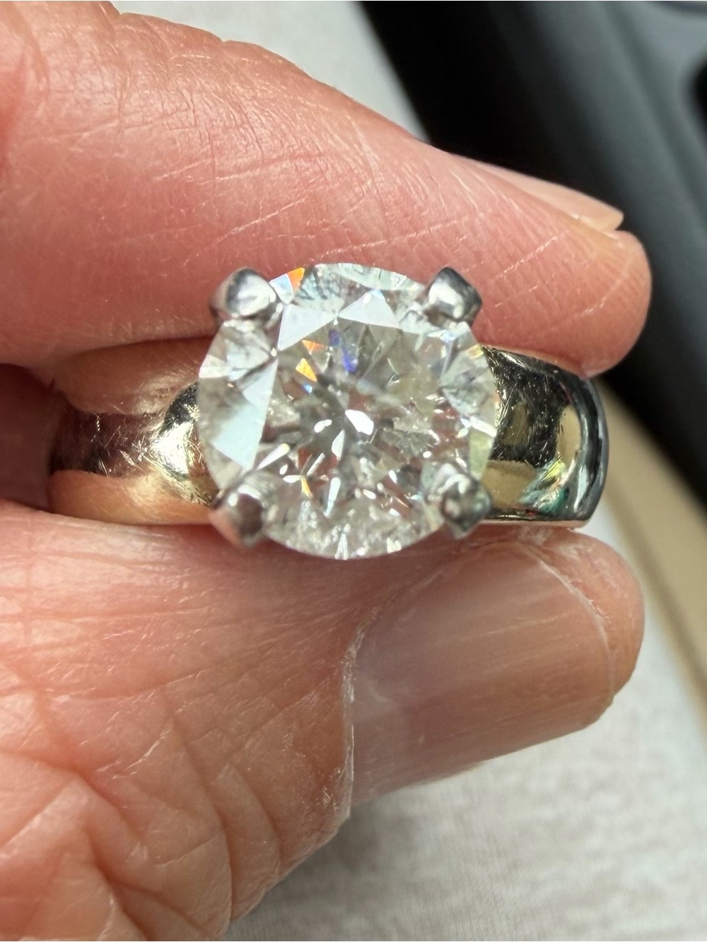 Classic 2.06CT Real Diamond Round Solitaire- 14K White Gold w/Platinum Prongs
